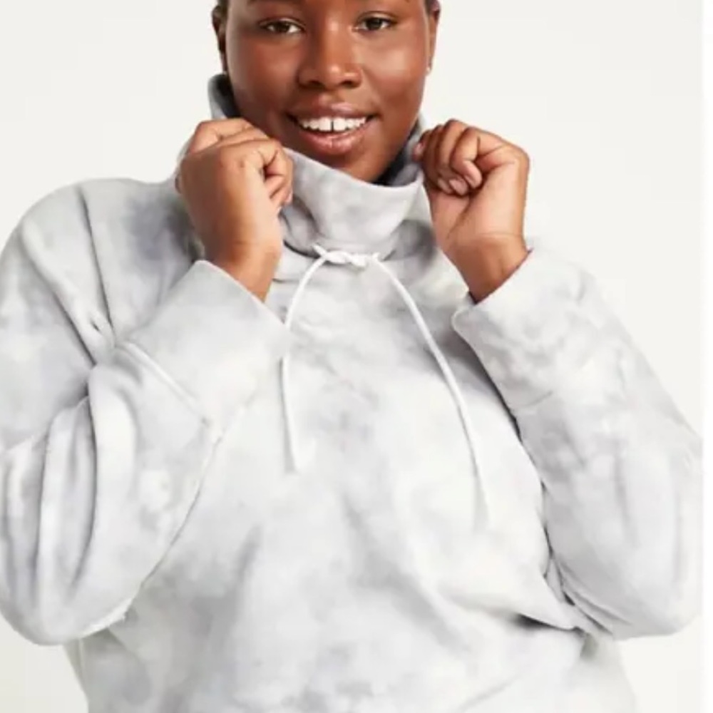 Funnel Neck Cropped micro fleece Sweatshirt
